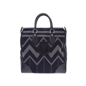 Louis Vuitton Cabas Vert handbag Navy Blue gray leather